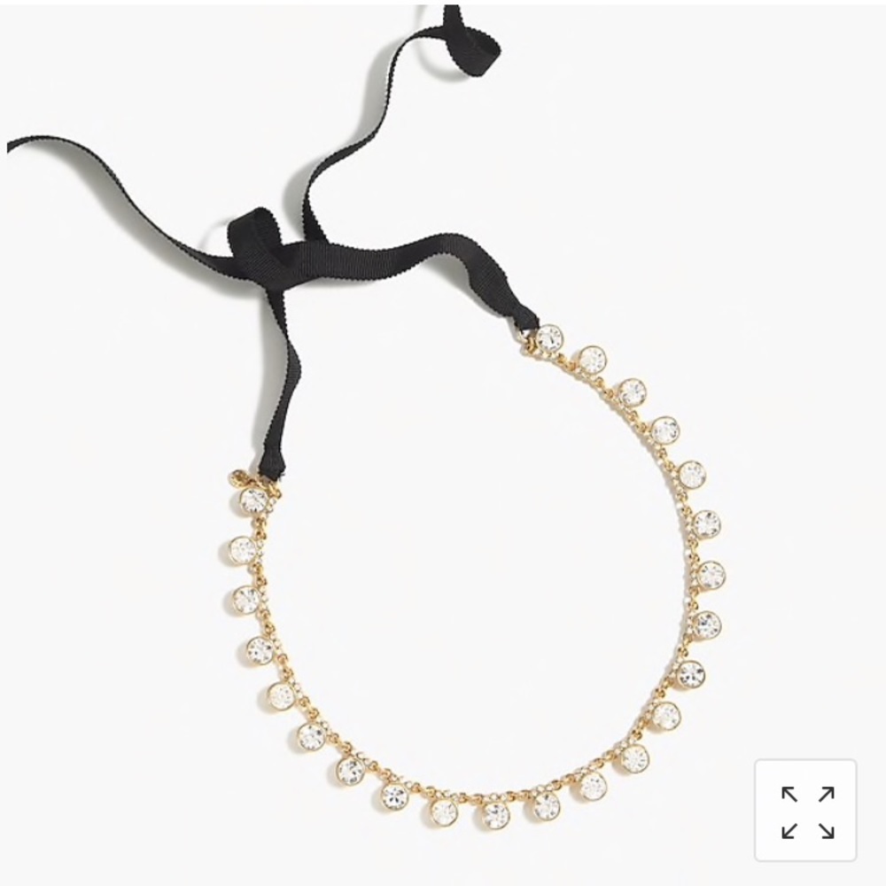 J.Crew Crystal Necklace with Velvet Tie